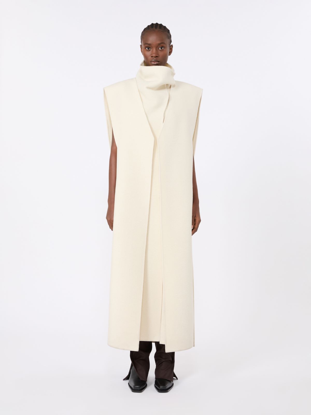 Sleeveless wool and cashmere coat - WHITE - Max Mara - 2