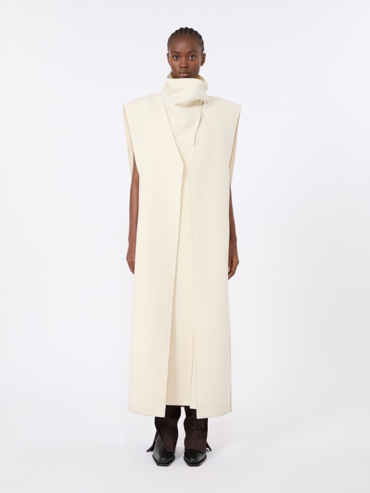 Sleeveless wool and cashmere coat - WHITE - Max Mara - 2