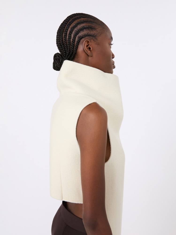 Sleeveless wool and cashmere coat - WHITE - Max Mara - 5