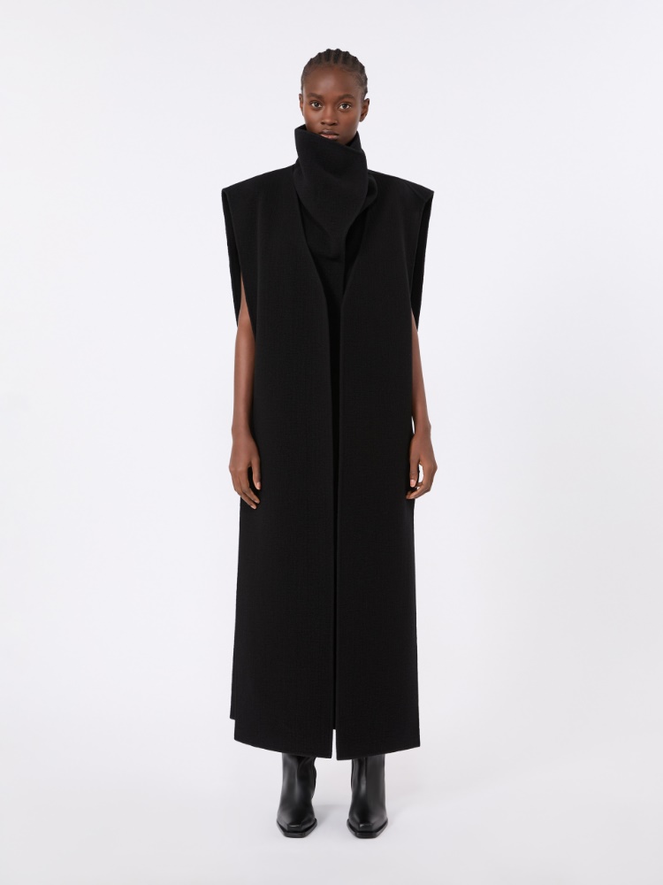 Sleeveless wool and cashmere coat - BLACK - Max Mara - 2