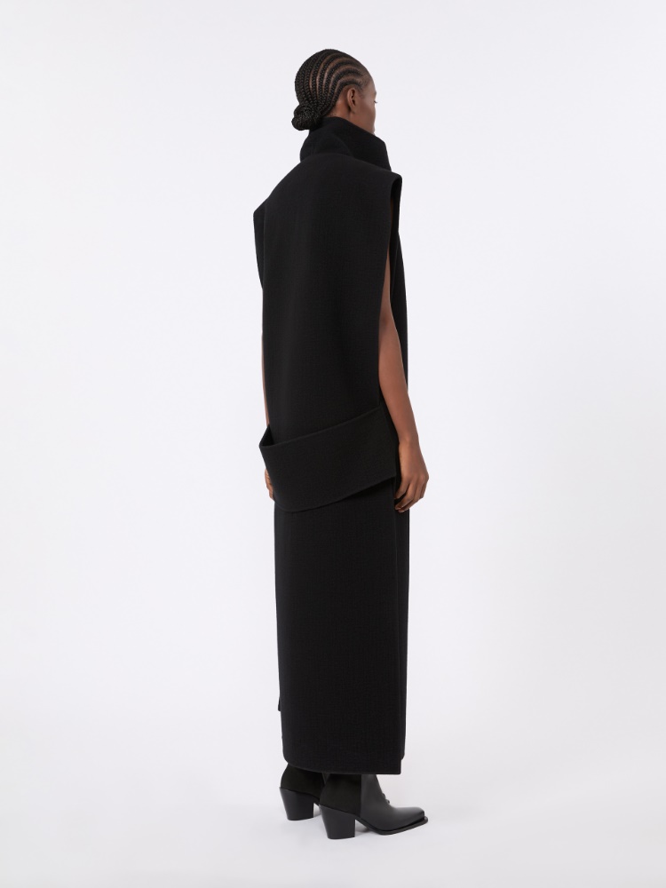 Sleeveless wool and cashmere coat - BLACK - Max Mara - 3