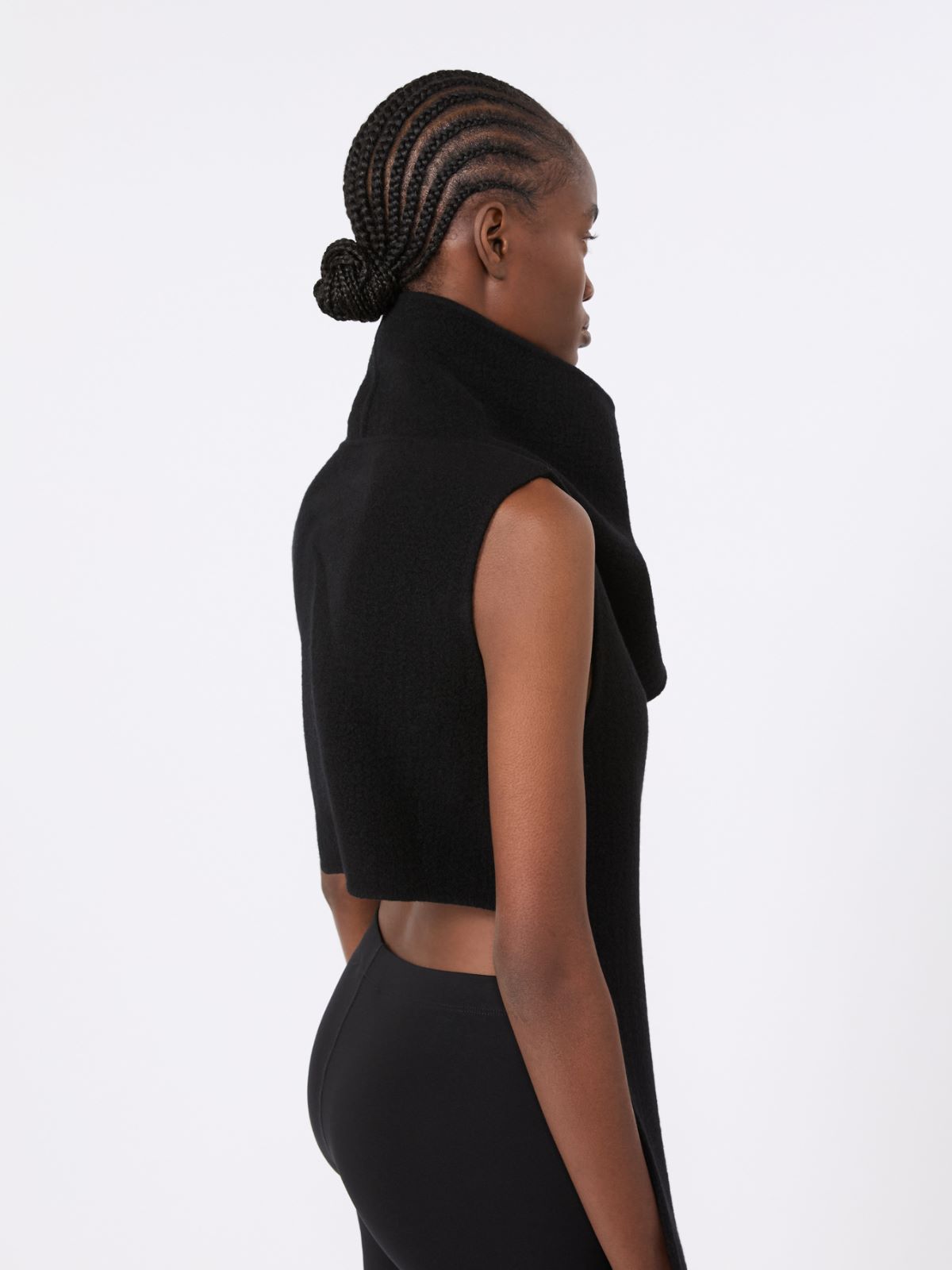 Sleeveless wool and cashmere coat - BLACK - Max Mara - 5