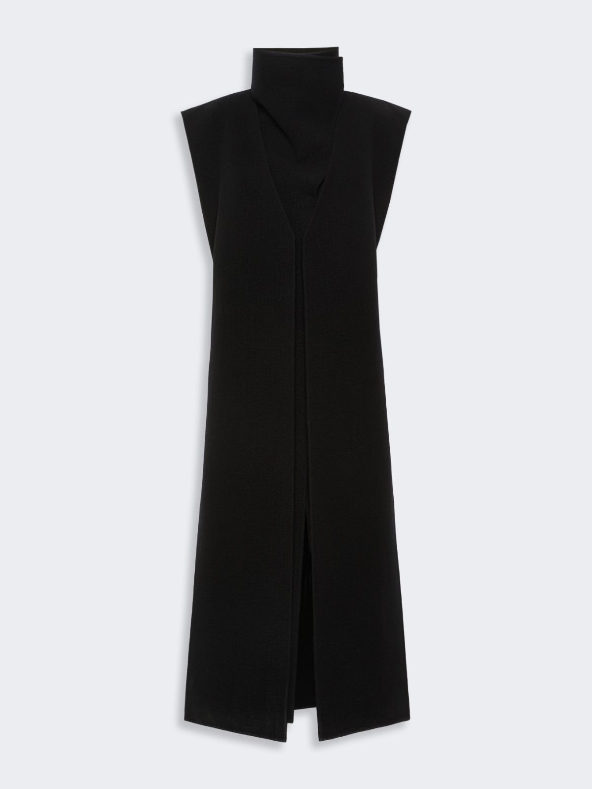 Sleeveless wool and cashmere coat - BLACK - Max Mara - 6
