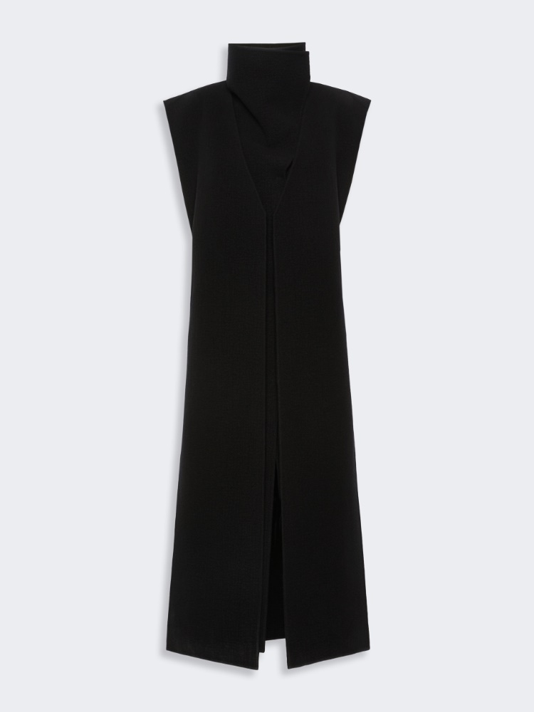 Sleeveless wool and cashmere coat - BLACK - Max Mara - 6