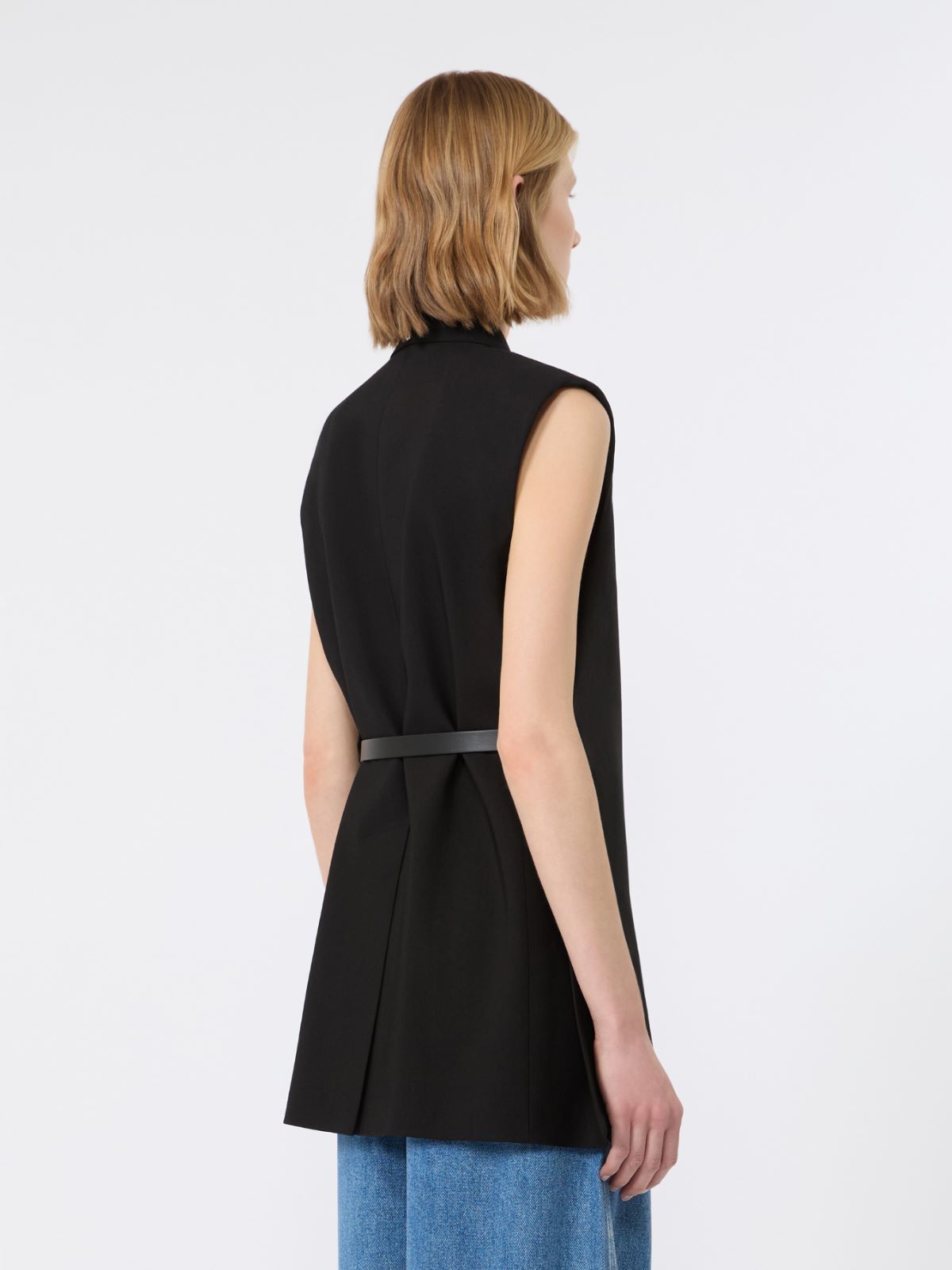 Sleeveless stretch viscose blazer - BLACK - Max Mara - 3