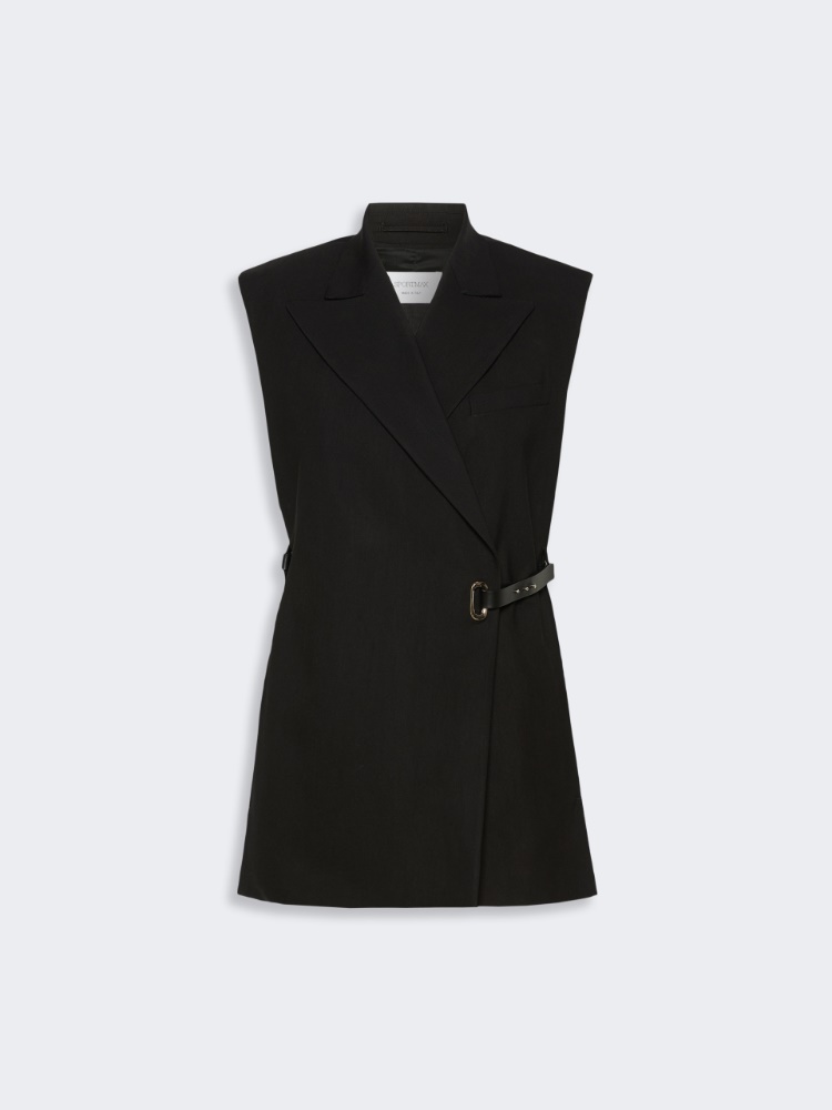 Sleeveless stretch viscose blazer - BLACK - Max Mara - 6