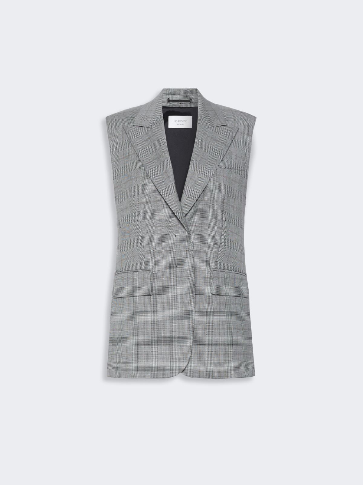 Ärmelloser Blazer aus reiner Wolle mit Glencheck-Karomuster - SCHWARZWEISS - Max Mara - 6