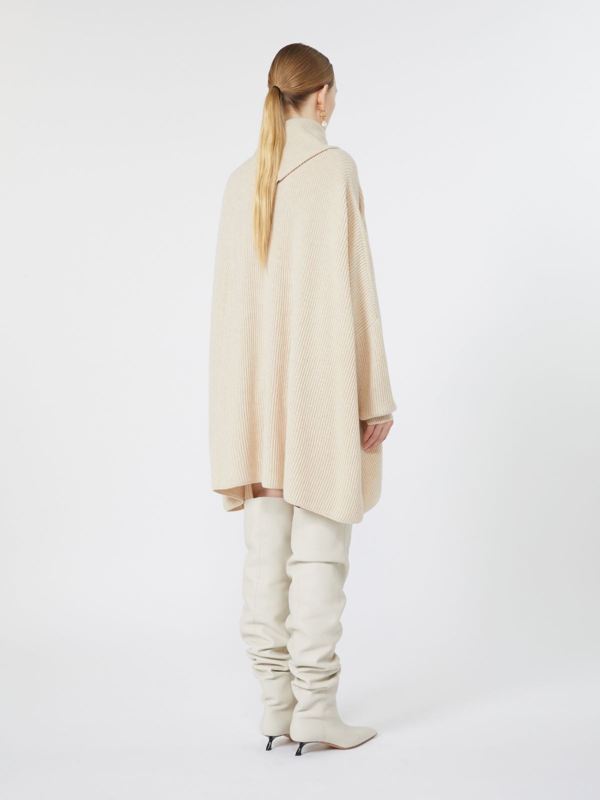 Oversized wool and cashmere dress - BEIGE - Max Mara - 3
