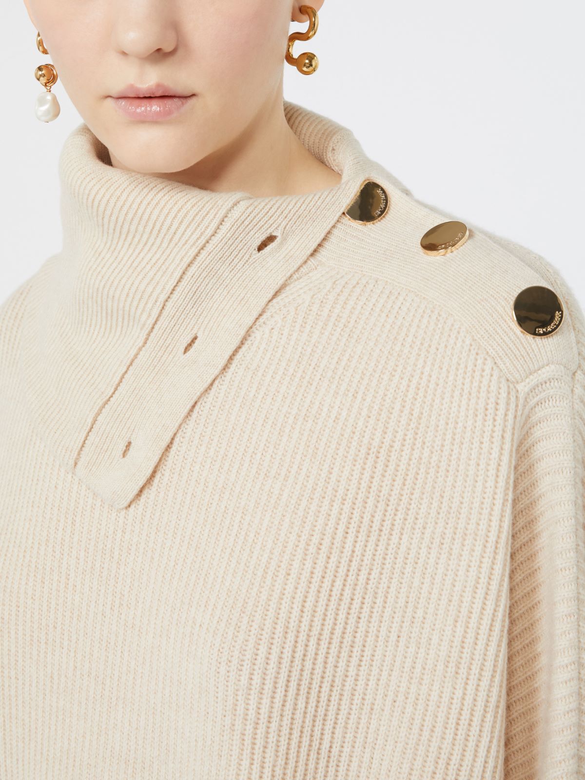Oversized wool and cashmere dress - BEIGE - Max Mara - 4