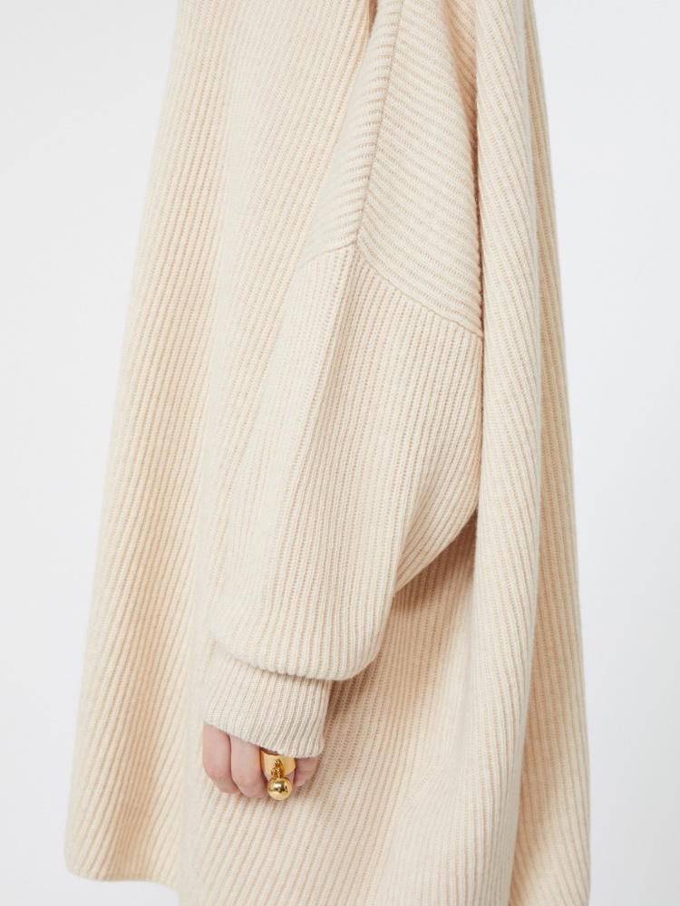 Oversized wool and cashmere dress - BEIGE