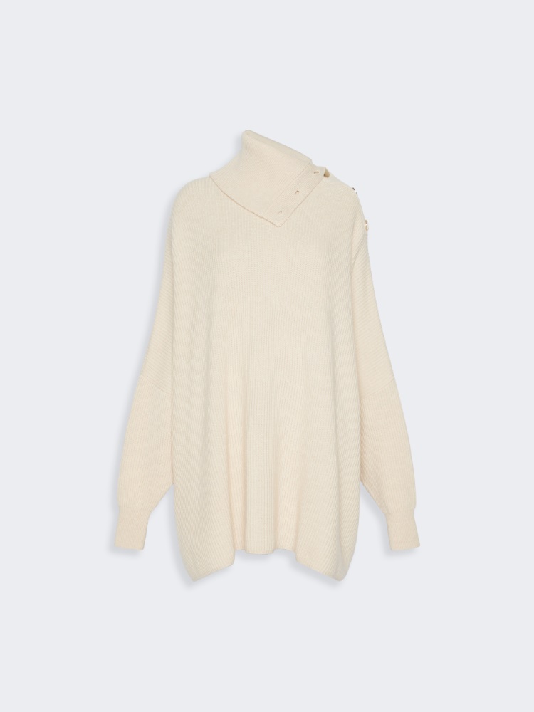 Oversized wool and cashmere dress - BEIGE