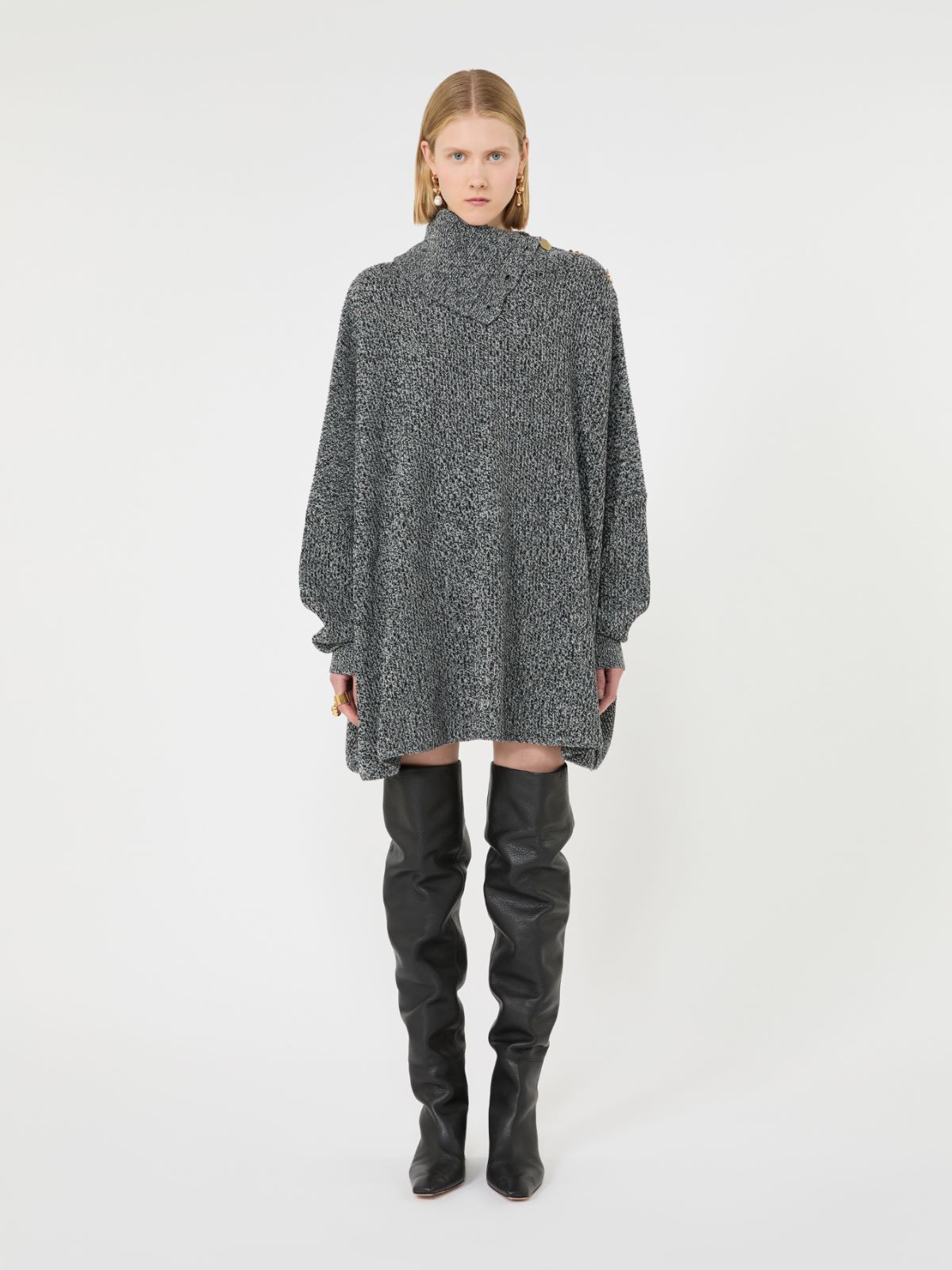 Oversized wool and cashmere dress - BLACK - Max Mara - 2
