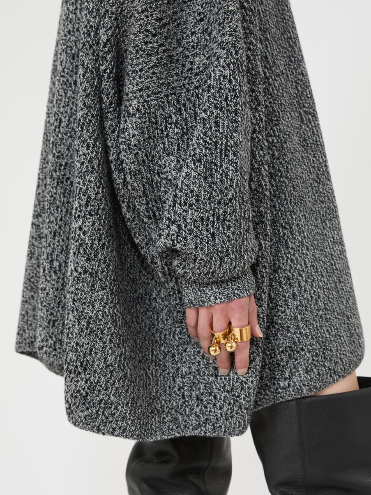 Oversized wool and cashmere dress - BLACK