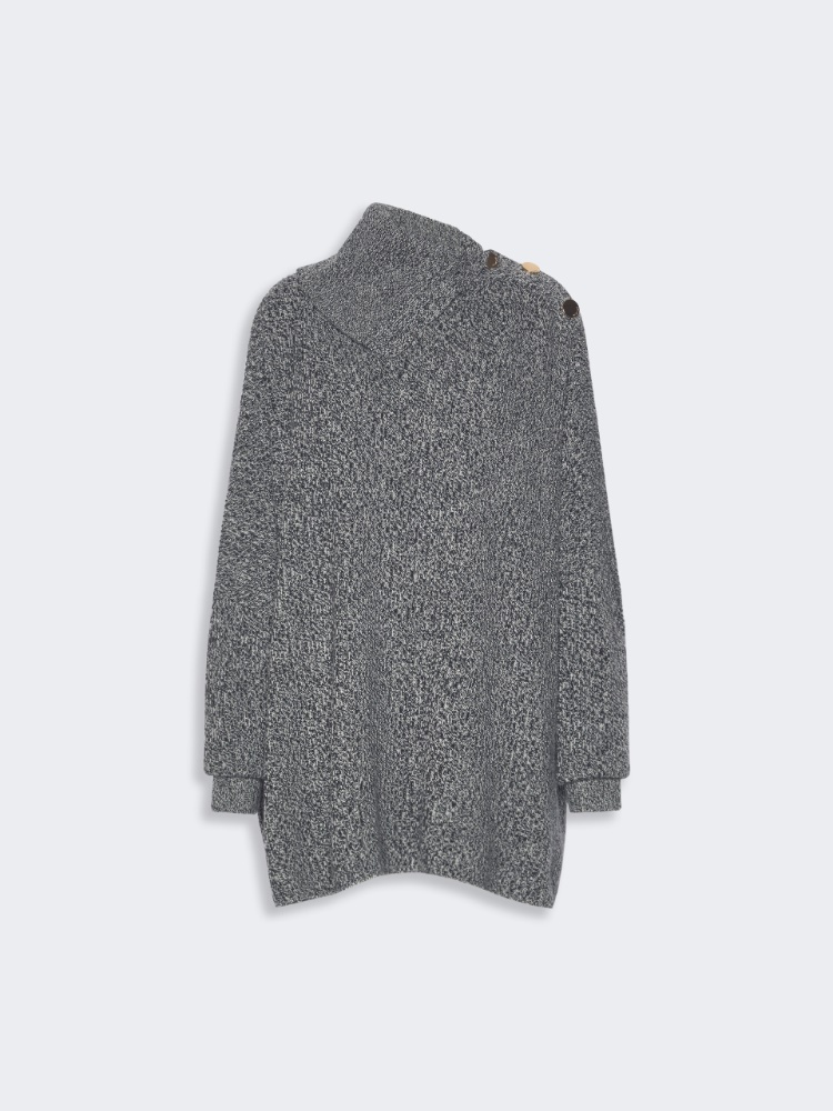 Oversized wool and cashmere dress - BLACK