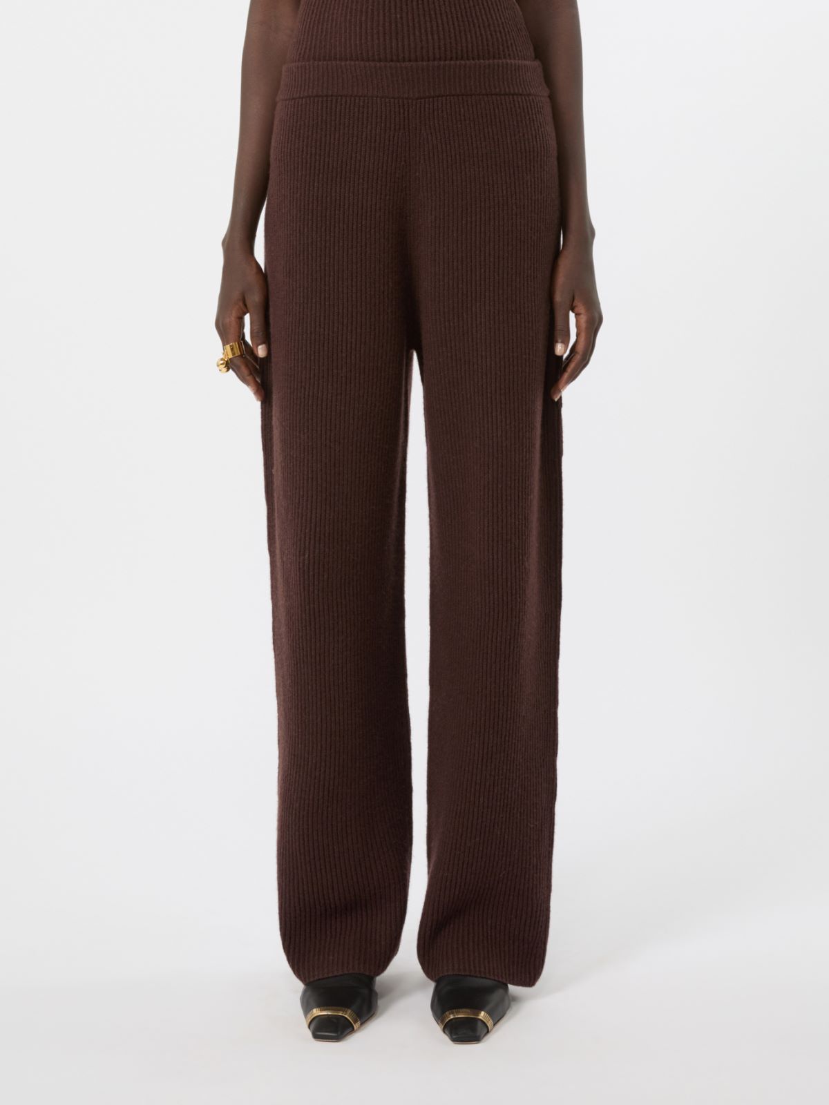Oversized cashmere-blend trousers - CHOCOLATE - Max Mara - 2