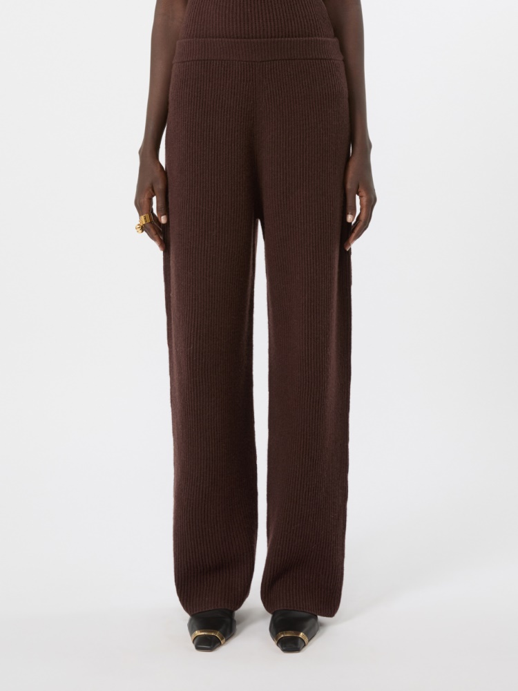 Oversized cashmere-blend trousers - CHOCOLATE - Max Mara - 2