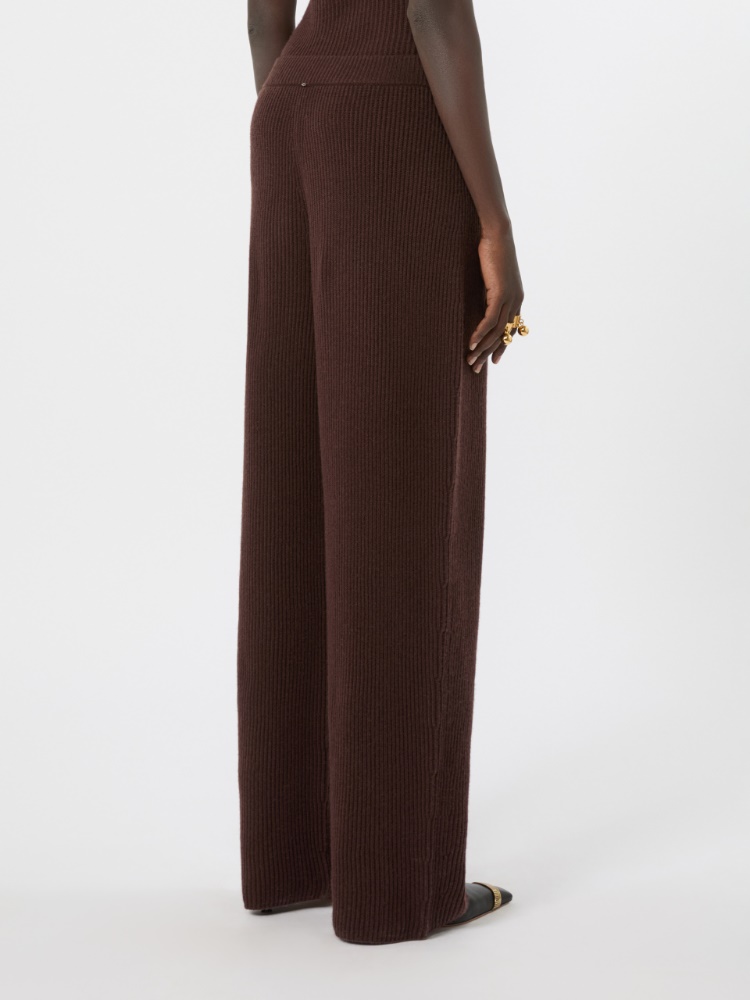 Oversized cashmere-blend trousers - CHOCOLATE - Max Mara - 3