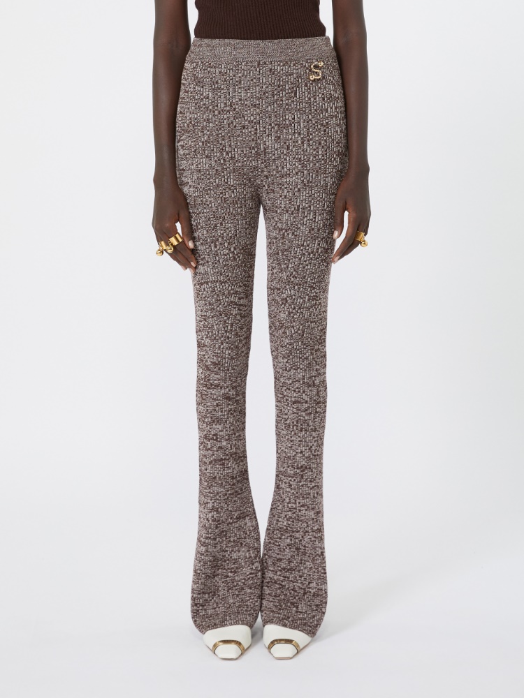 Wool-blend slim flared trousers - CHOCOLATE - Max Mara - 2