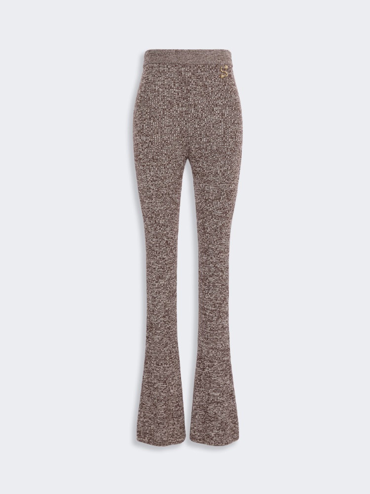 Wool-blend slim flared trousers - CHOCOLATE - Max Mara - 5