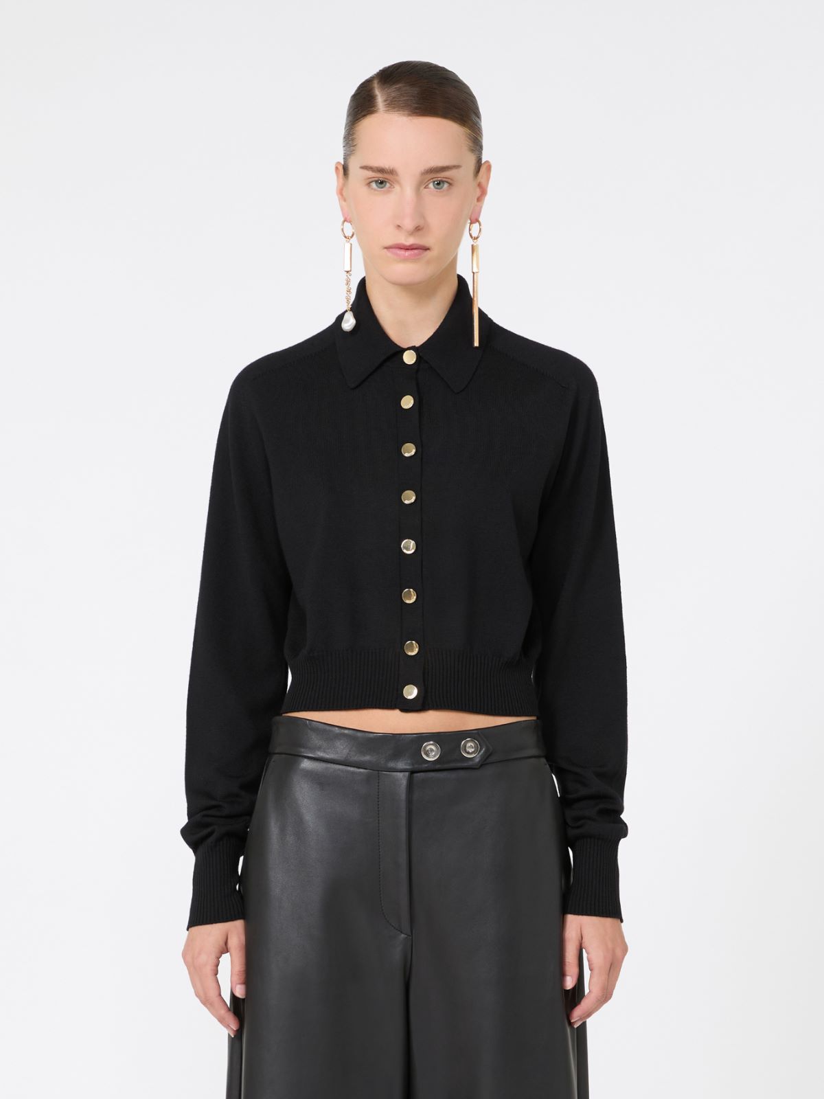 Pure wool cardigan - BLACK - Max Mara - 2
