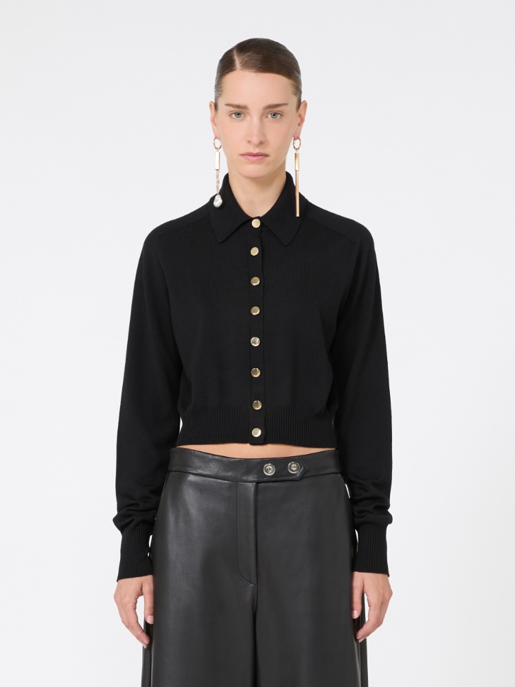 Pure wool cardigan - BLACK - Max Mara - 2