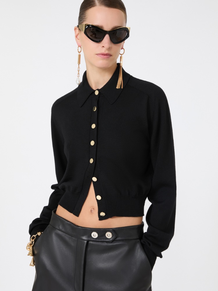 Pure wool cardigan - BLACK - Max Mara - 4