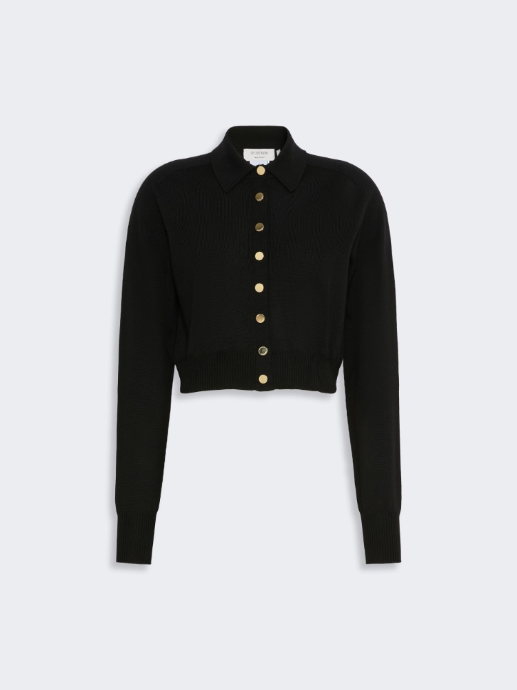 Pure wool cardigan - BLACK