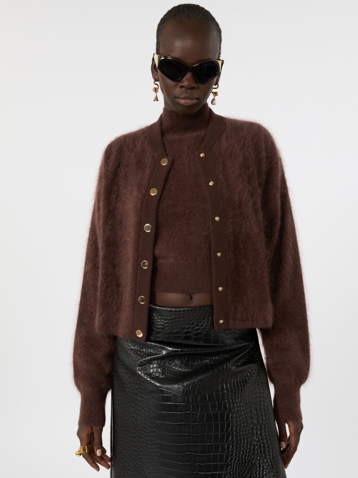 Chaqueta bomber de cachemira pura - CHOCOLATE - Max Mara - 4