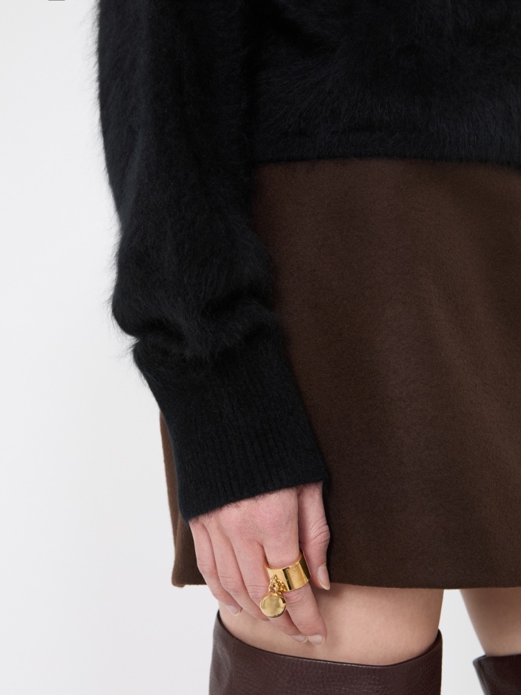 Pure cashmere bomber jacket - BLACK