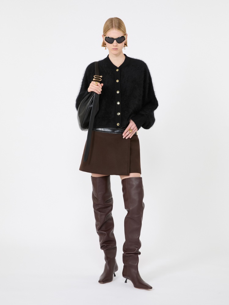 Pure cashmere bomber jacket - BLACK