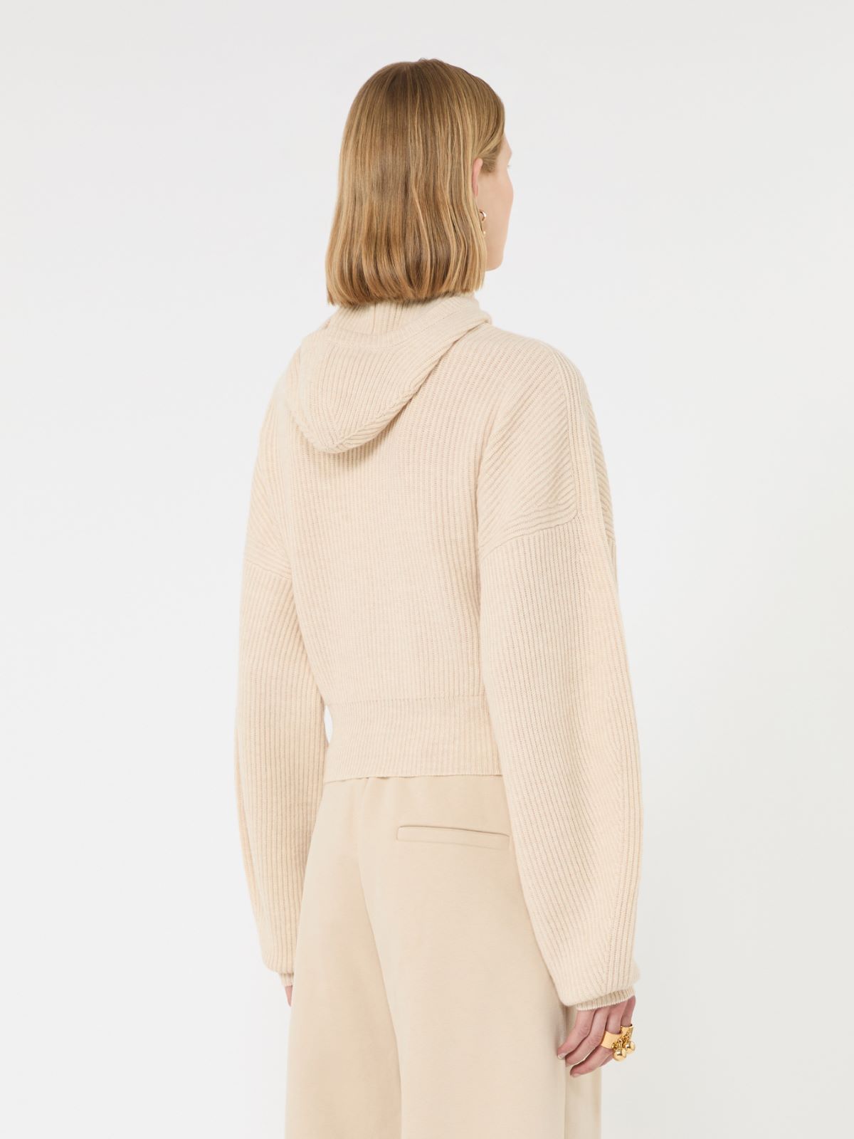 Wool and cashmere hooded cardigan - BEIGE - Max Mara - 3