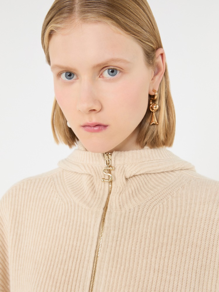 Wool and cashmere hooded cardigan - BEIGE - Max Mara - 5