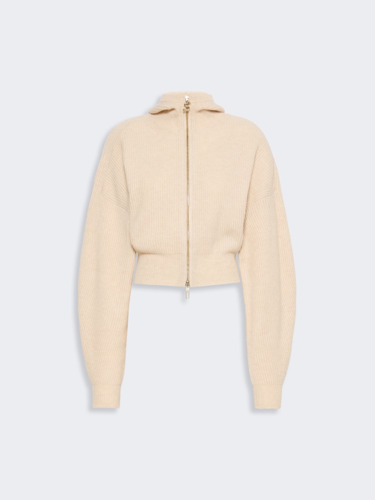 Wool and cashmere hooded cardigan