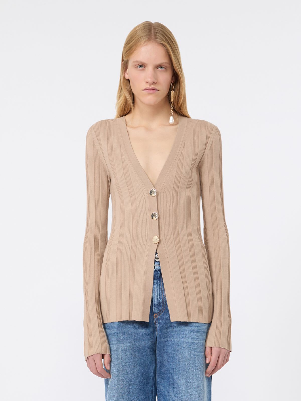 라세르 비스코스 가디건 - BEIGE - Max Mara - 2