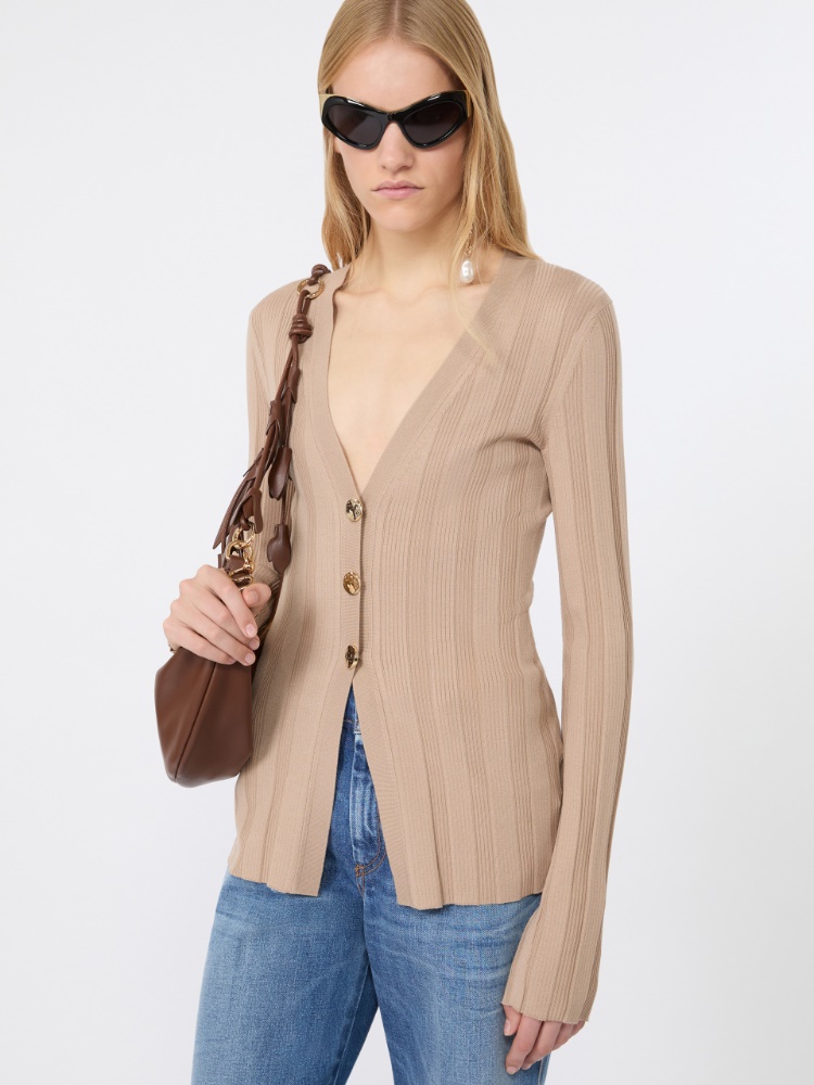 라세르 비스코스 가디건 - BEIGE - Max Mara - 4