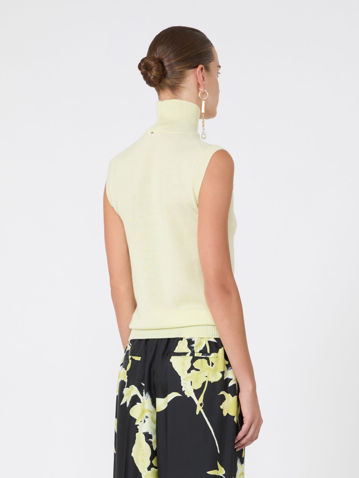 Maglia smanicata in pura lana - VERDE PASTELLO - Max Mara - 3
