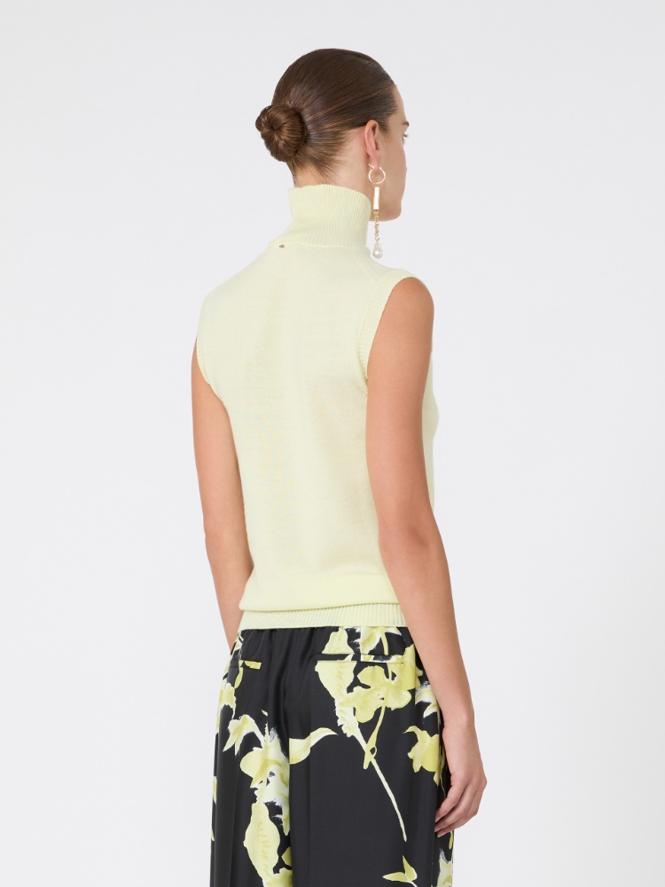 Maglia smanicata in pura lana - VERDE PASTELLO - Max Mara - 3