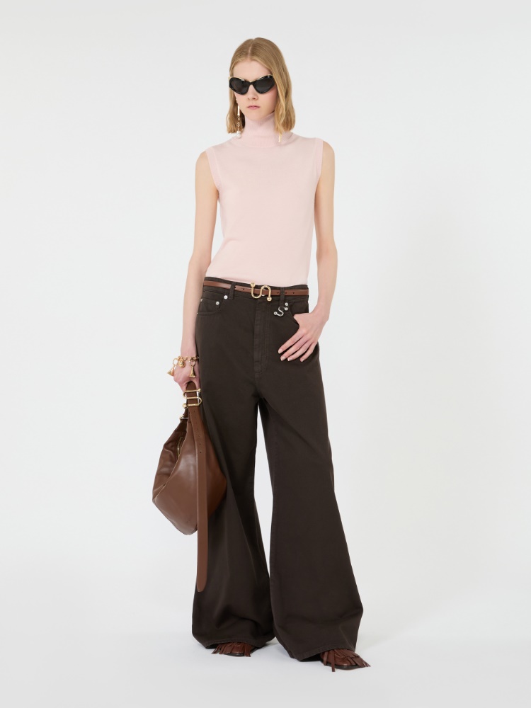 Sleeveless pure wool sweater - PINK