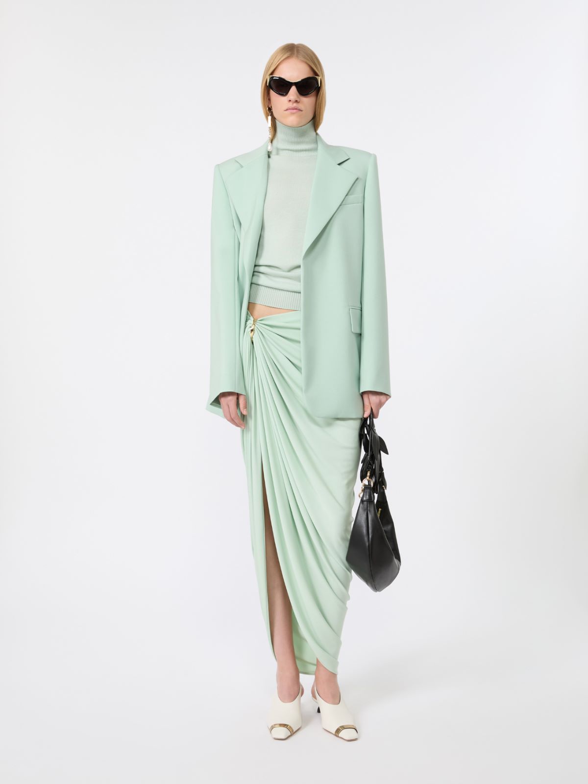 Sleeveless pure wool sweater - PASTEL GREEN