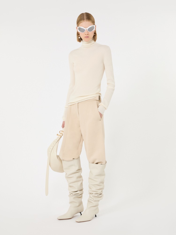 Slim pure wool mock polo-neck sweater - IVORY - Max Mara
