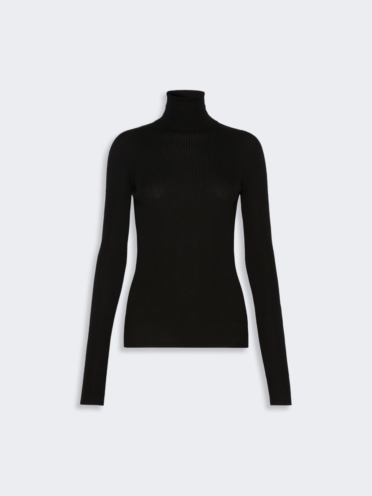 Slim pure wool mock polo-neck sweater - BLACK - Max Mara - 5