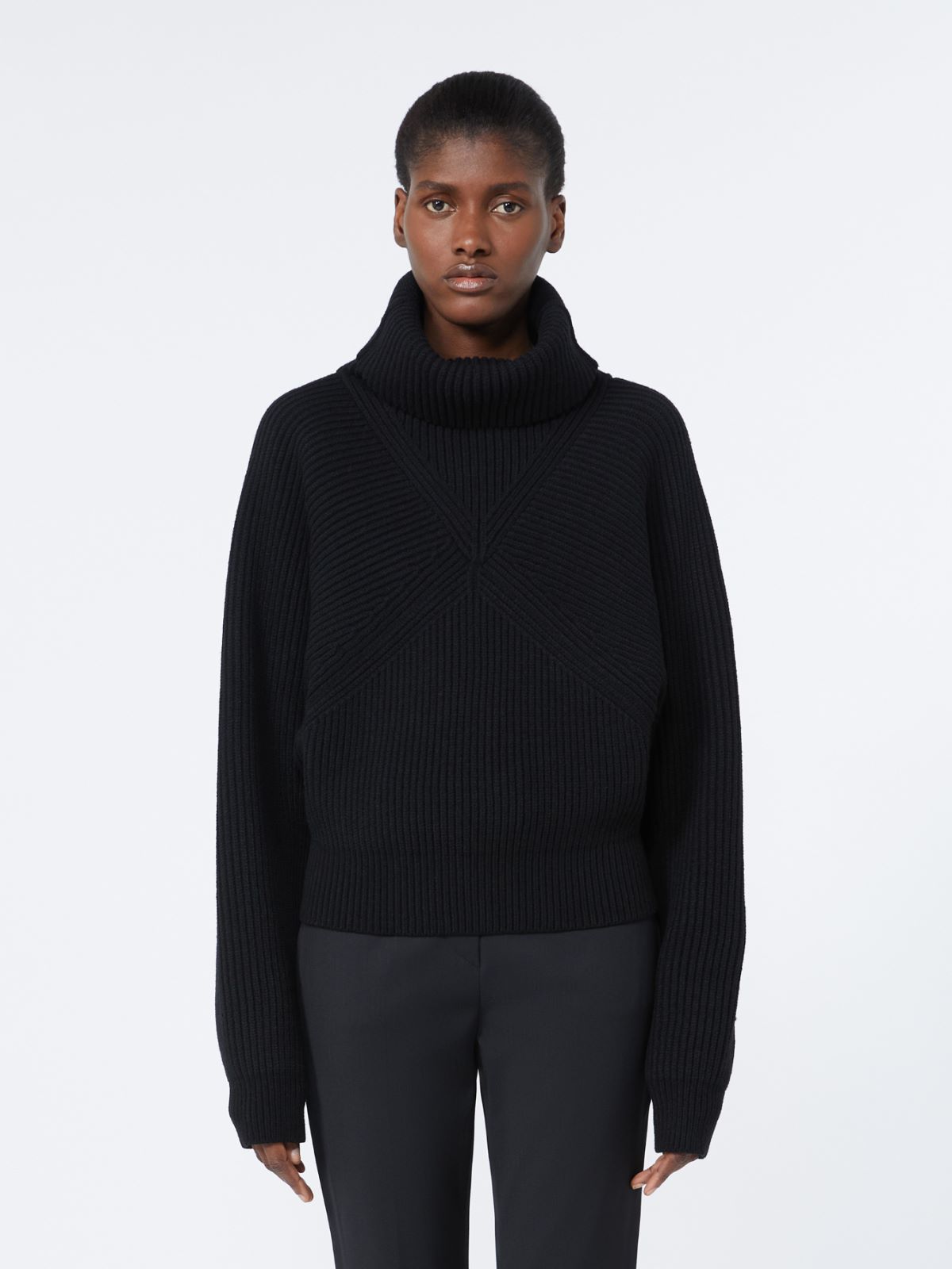 Jersey ancho de lana elástica - NEGRO - Max Mara - 2