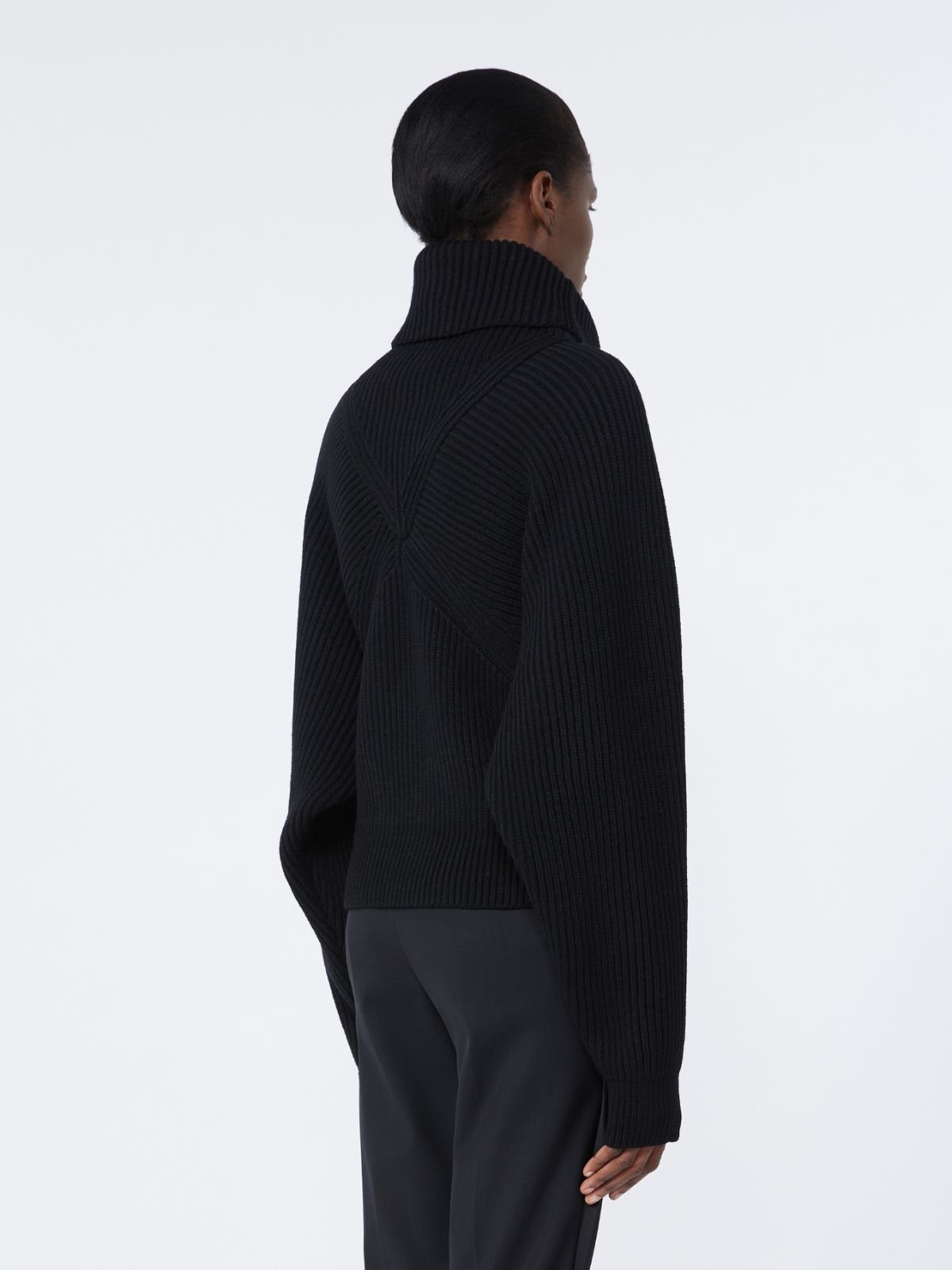 Jersey ancho de lana elástica - NEGRO - Max Mara - 3