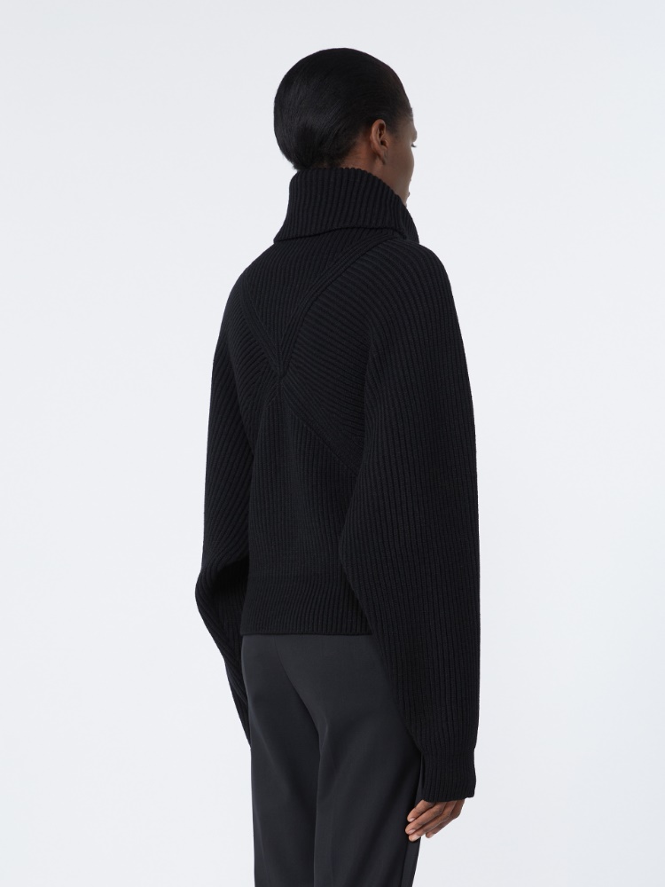 Jersey ancho de lana elástica - NEGRO - Max Mara - 3