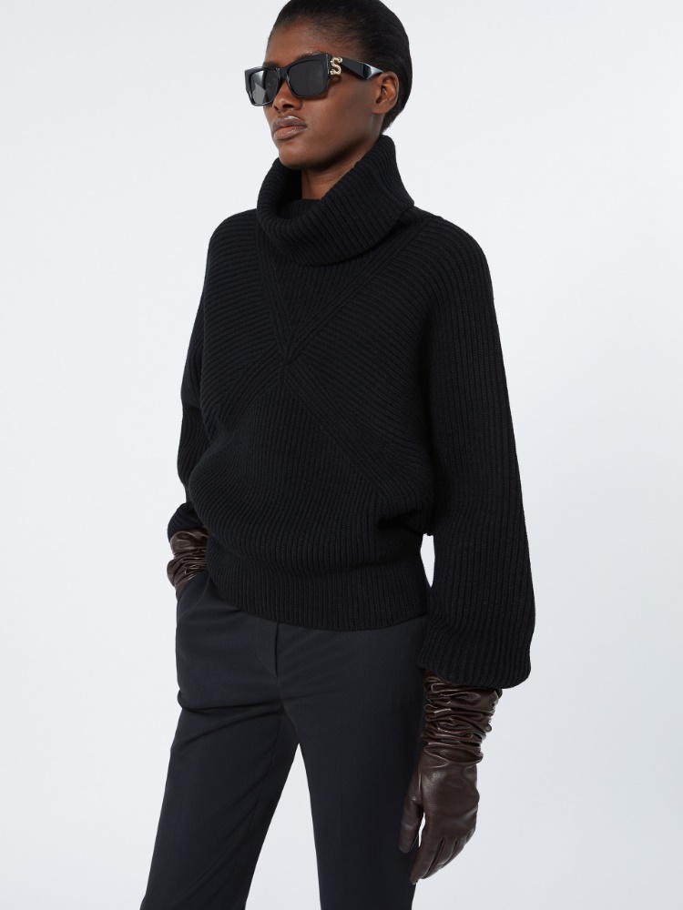 Jersey ancho de lana elástica - NEGRO - Max Mara - 4