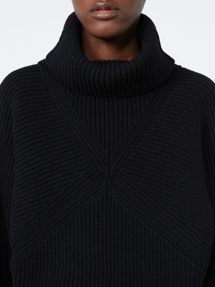 Jersey ancho de lana elástica - NEGRO - Max Mara - 5