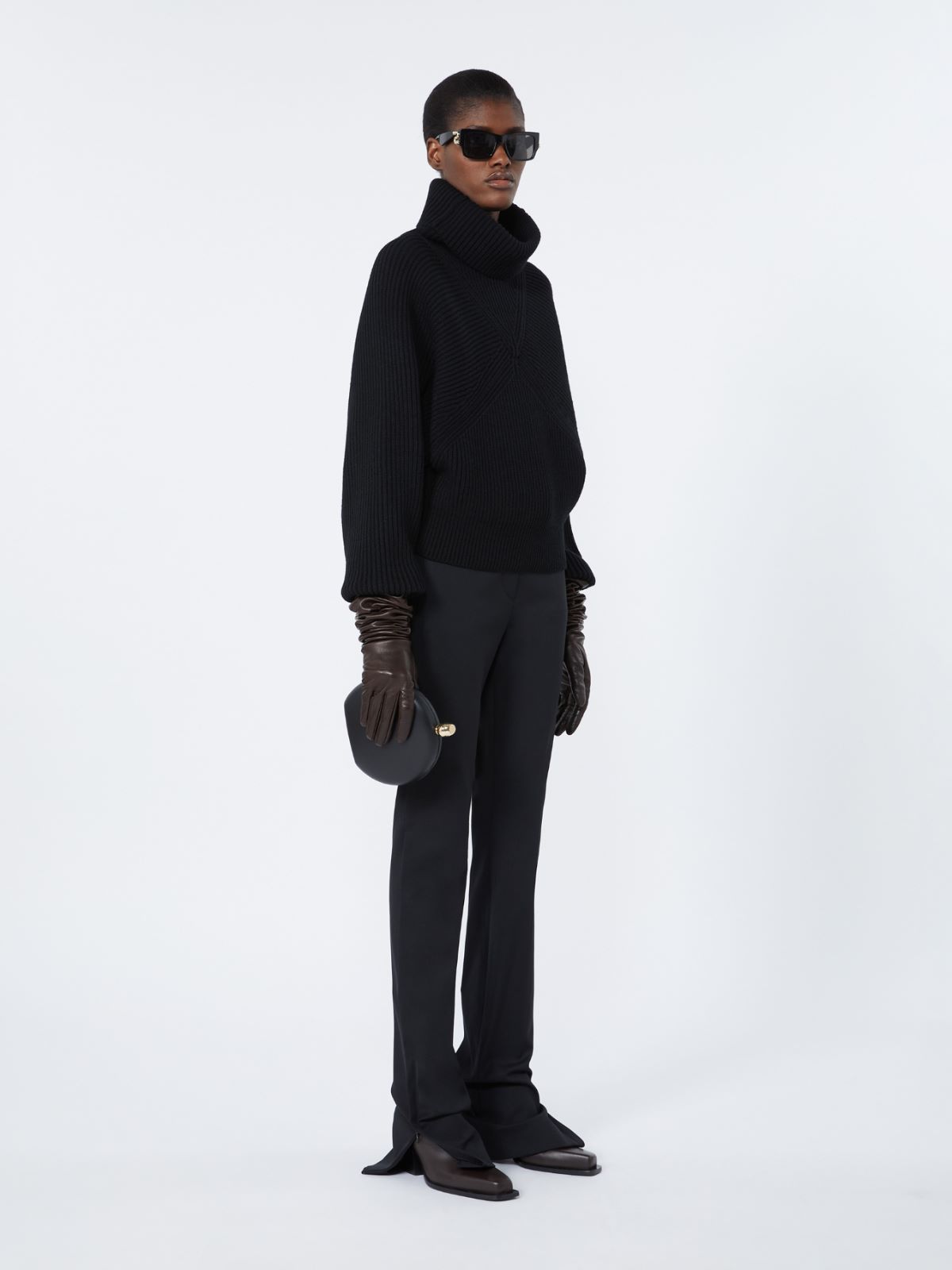 Jersey ancho de lana elástica - NEGRO - Max Mara