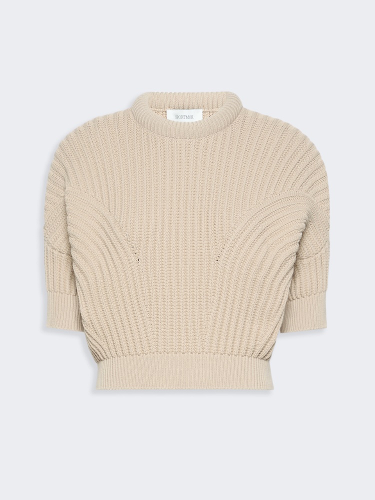 Sunburst-patterned cotton-blend sweater - BEIGE - 6