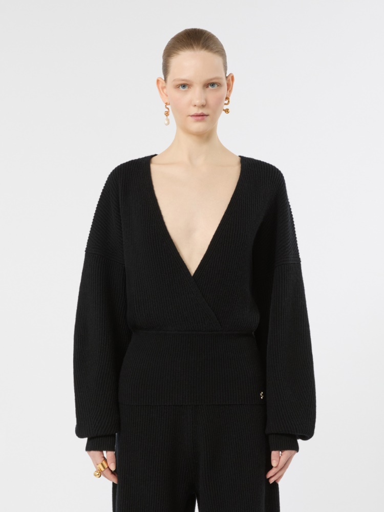 Jersey acanalado de lana y cachemira - NEGRO - Max Mara - 2