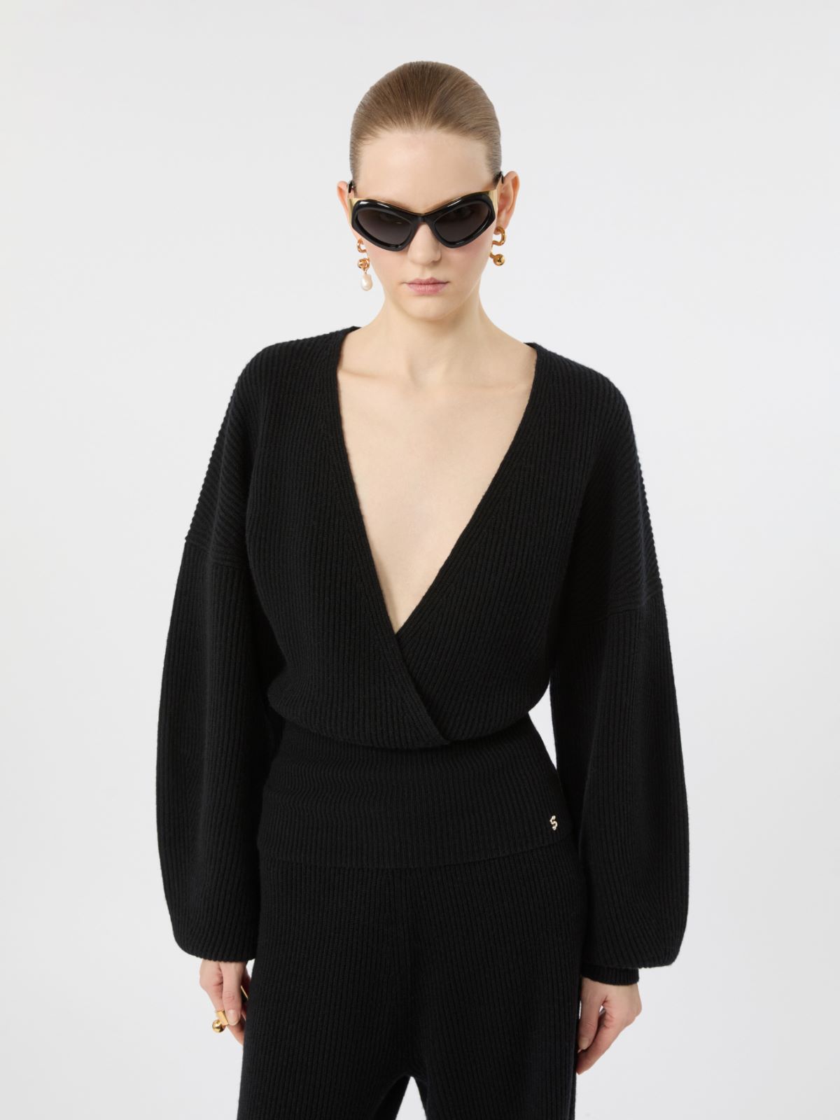 Jersey acanalado de lana y cachemira - NEGRO - Max Mara - 4